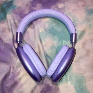 Sleek Purple Over-Ear Headphones with Plush Comfort
